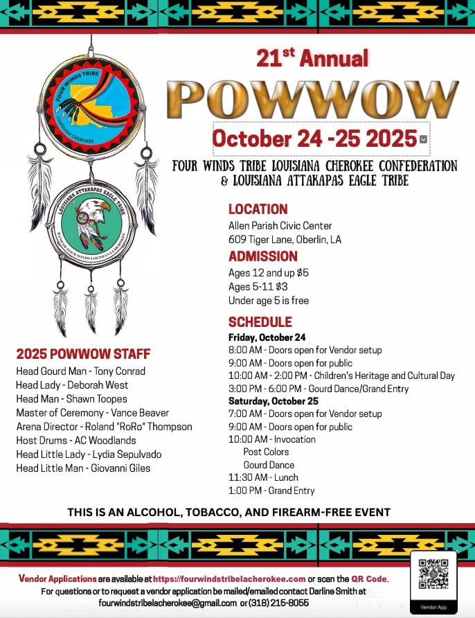 21st Annual Four Winds Tribe Louisiana Cherokee Confederation Pow Wow 2025